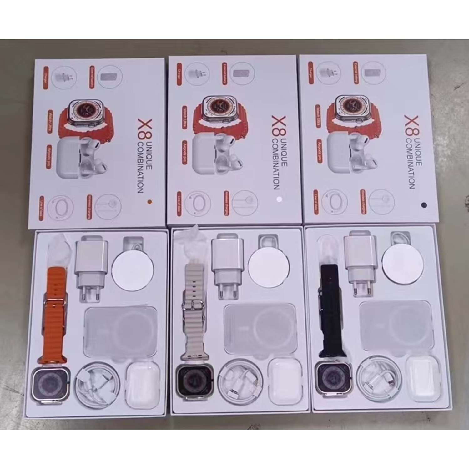 X8 8in1 Hepsi Bir Arada Akıllı Saat, Kulaklık, Şarj, Magsafe Seti