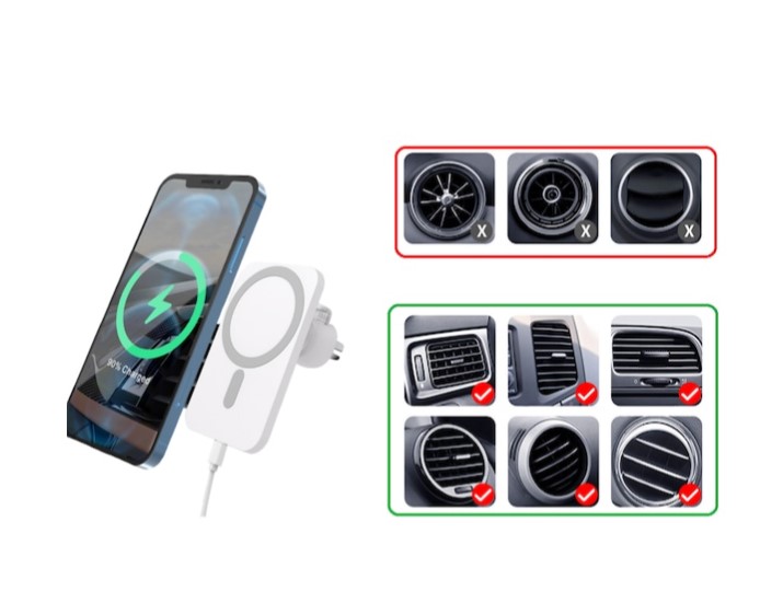 15W iphone Uyumlu Magsafe Kablosuz Şarj Oto Araç İçi Telefon Tutucu - Görsel 4