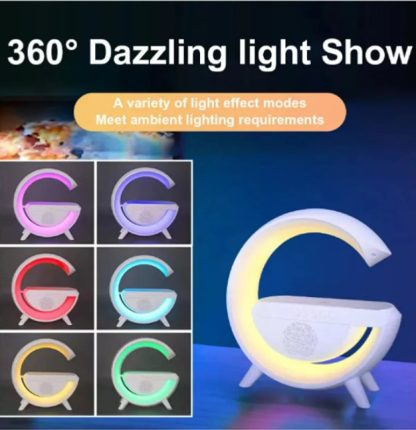 Akıllı Gece Lambası, Bluetooth Hoparlör, Kablosuz Şarj 3in1 - Görsel 3