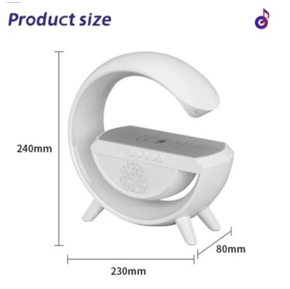 Akıllı Gece Lambası, Bluetooth Hoparlör, Kablosuz Şarj 3in1 - Görsel 5