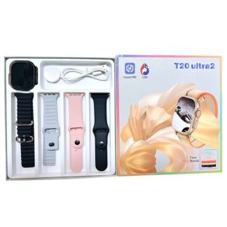 T20 Ultra 2 Akıllı Saat. 4 Kordonlu, Geniş Ekranlı