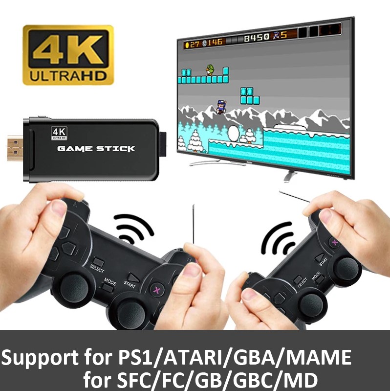 4K Ultra Video Oyunu Konsolu. Çift Gamepad, Binlerce Oyun - Görsel 9
