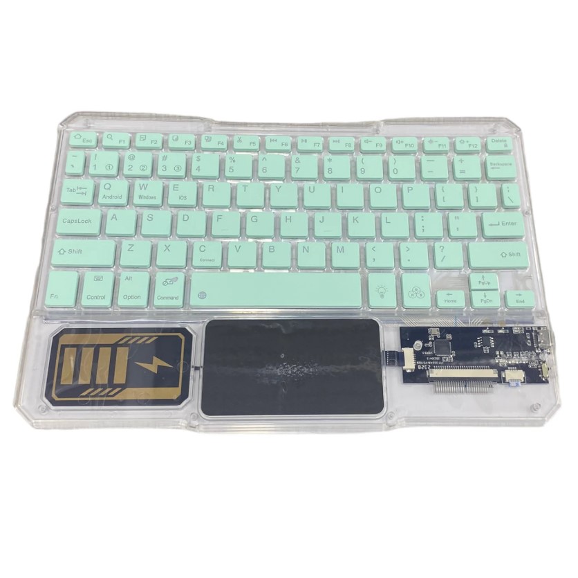 Şeffaf, Rgb Işıklı Mouse'li Bluetooth Klavye - Görsel 11