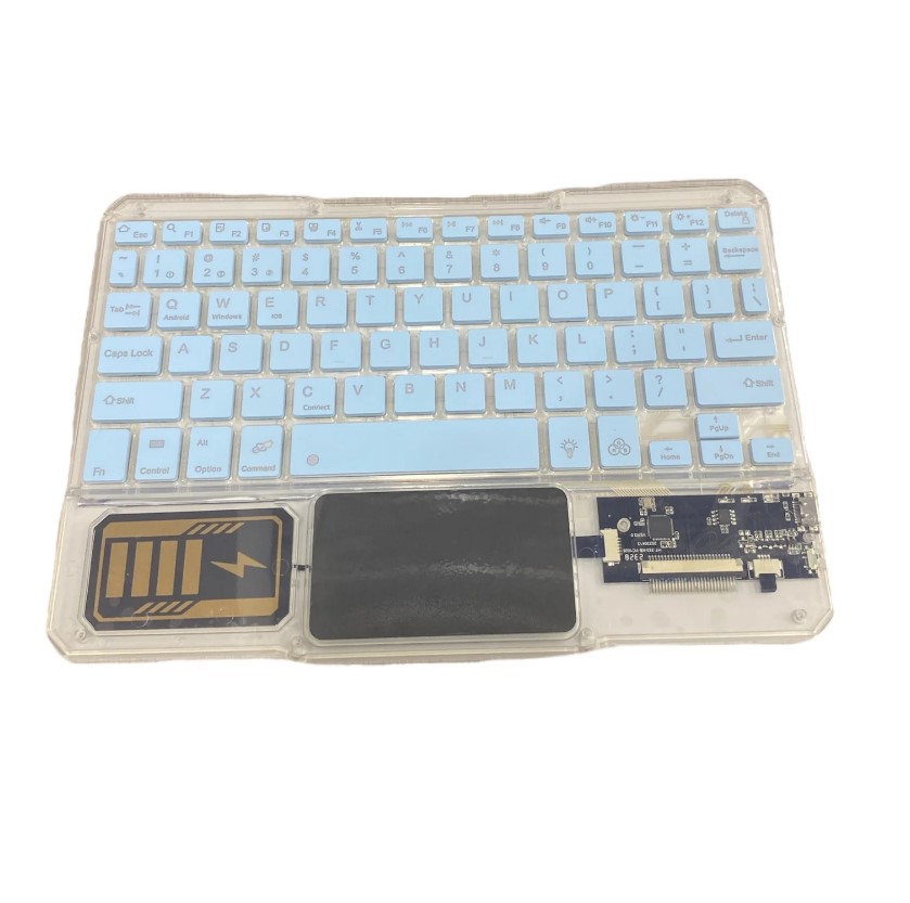 Şeffaf, Rgb Işıklı Mouse'li Bluetooth Klavye - Görsel 6