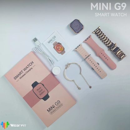 Mini G9 Bileklik Hediyeli, 3 Kordonlu, Gold Rose 41mm Akıllı Saat - Görsel 4