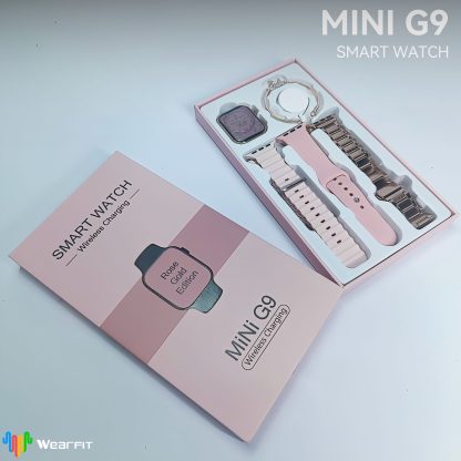 Mini G9 Bileklik Hediyeli, 3 Kordonlu, Gold Rose 41mm Akıllı Saat - Görsel 5