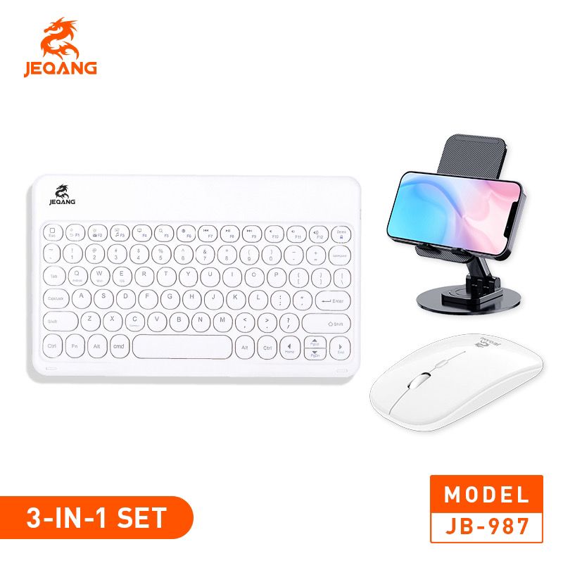 JEQANG JB-987 Klavye, Mouse ve Telefon Tutucu 3'ü 1 Arada Set - Görsel 4
