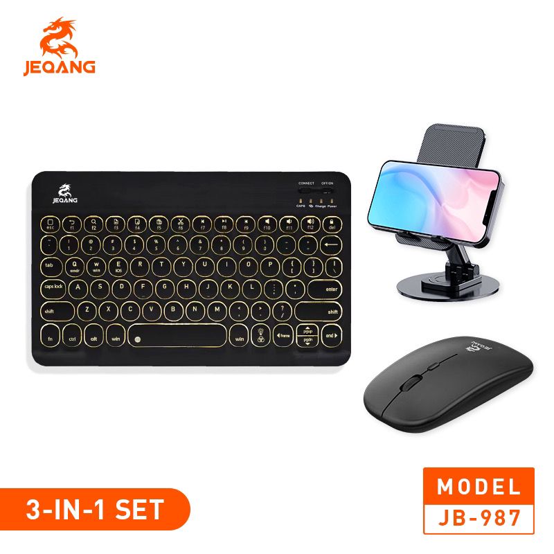 JEQANG JB-987 Klavye, Mouse ve Telefon Tutucu 3'ü 1 Arada Set - Görsel 7