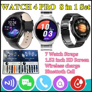 Watch 4 Pro Suit Yuvarlak Kasalı 7 Kordonlu Akıllı Saat