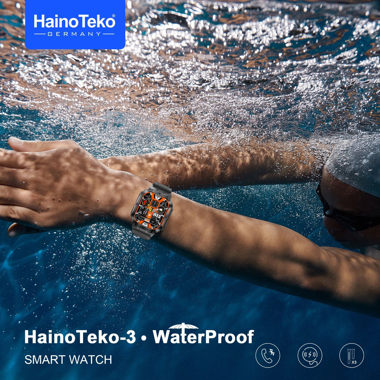 Haino Teko-3 Waterproof Gerçek Su Geçirmez Amoled Ekranlı Akıllı Saat - Görsel 4
