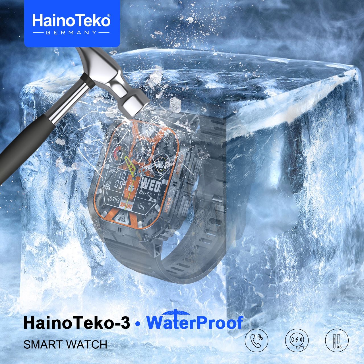 Haino Teko-3 Waterproof Gerçek Su Geçirmez Amoled Ekranlı Akıllı Saat - Görsel 5
