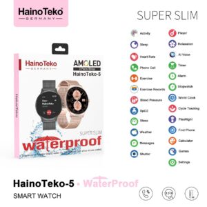 Haino Teko 5, Super Slim Tasarım, Extra Su Geçirmezlik, 10 Güne Yakın Pil Kullanımı, 3 Kordonlu Akıllı Saat