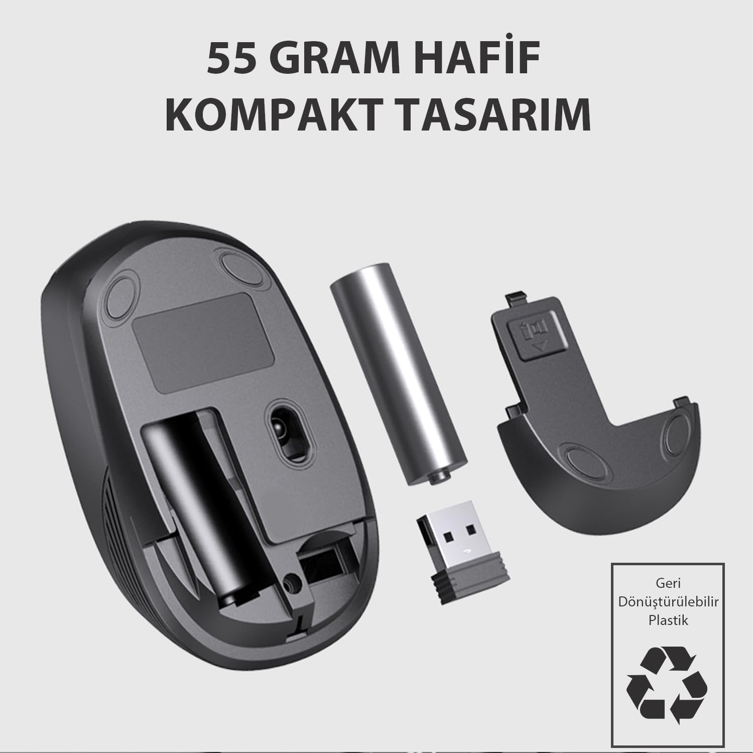 Lenovo Lecoo WS202 Kablosuz, Sessiz Tasarım, Optik Mouse - Görsel 3