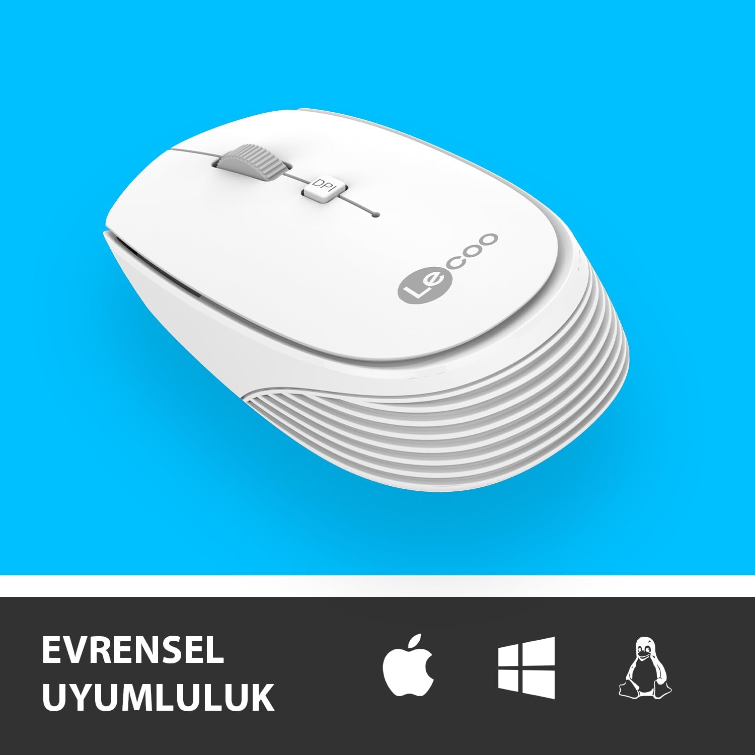 Lenovo Lecoo WS202 Kablosuz, Sessiz Tasarım, Optik Mouse - Görsel 2