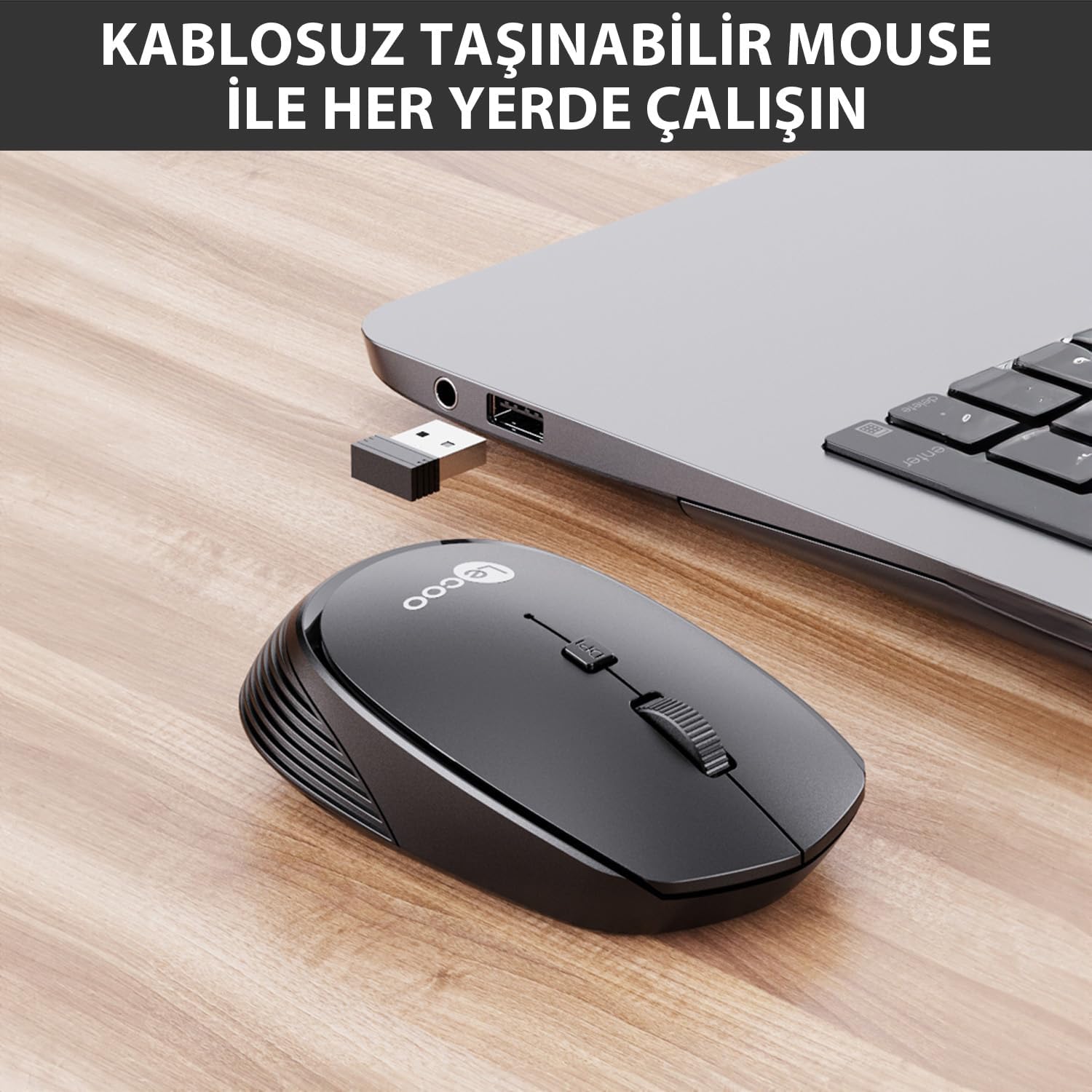 Lenovo Lecoo WS202 Kablosuz, Sessiz Tasarım, Optik Mouse - Görsel 6