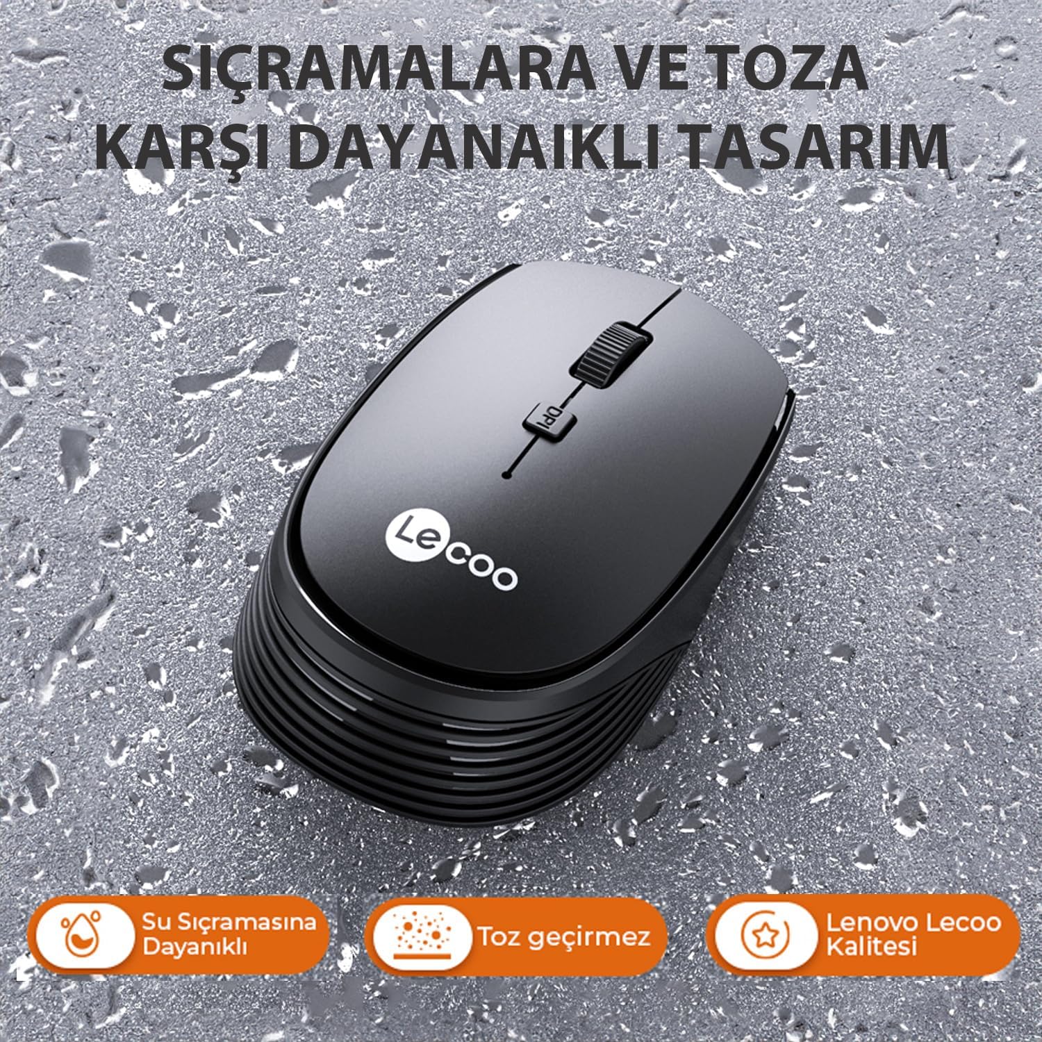 Lenovo Lecoo WS202 Kablosuz, Sessiz Tasarım, Optik Mouse