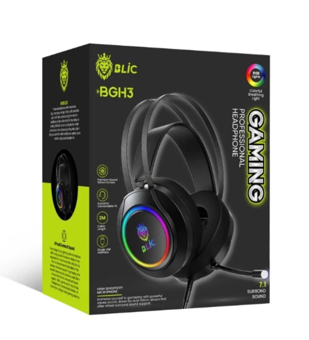 Bgh3 Usb 7.1 Rgb Led Işıklı Gaming Oyuncu Mikrofonlu Kulaklık - Görsel 3